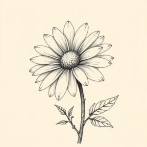 Botanical Daisy Tattoo