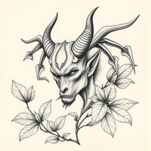 Botanical Devil Tattoo