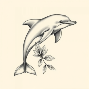 Botanical Dolphin Tattoo