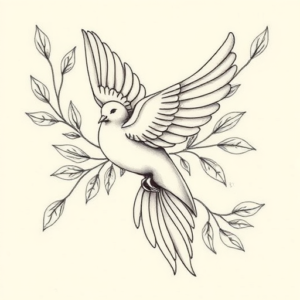 Botanical Dove Tattoo