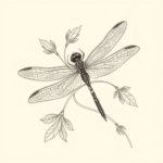 Botanical Dragonfly Tattoo