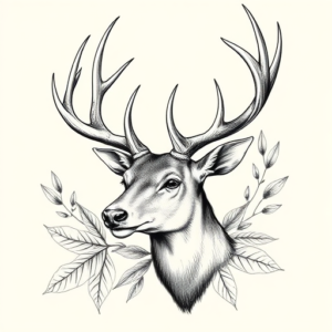 Botanical Elk Tattoo