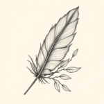 Botanical Feather Tattoo