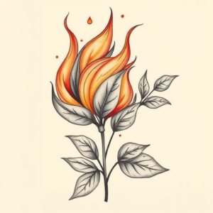 Botanical Fire Tattoo
