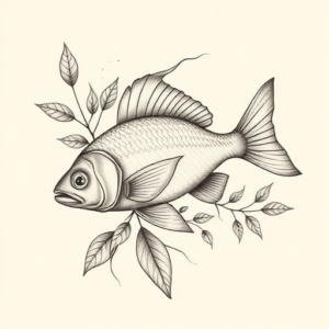 Botanical Fish Tattoo