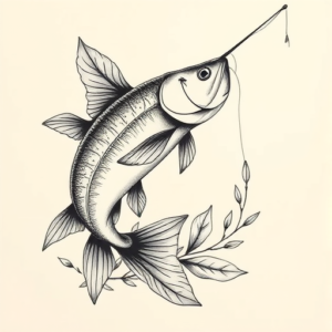 Botanical Fishing Tattoo