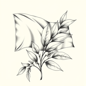 Botanical Flag Tattoo