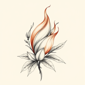 Botanical Flame Tattoo