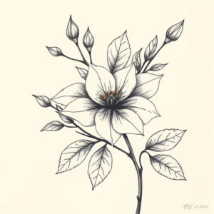 Botanical Floral Tattoo