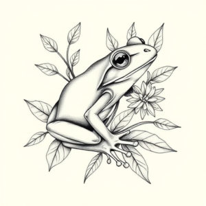 Botanical Frog Tattoo