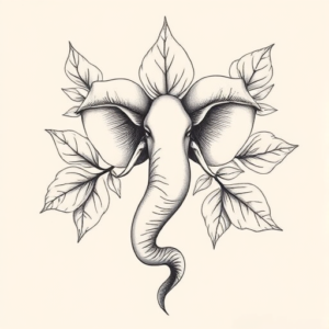 Botanical Ganesha Tattoo