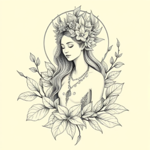 Botanical Goddess Tattoo