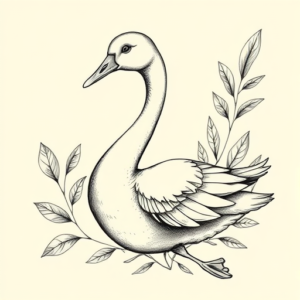 Botanical Goose Tattoo