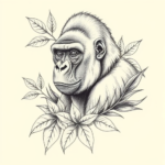 Botanical Gorilla Tattoo