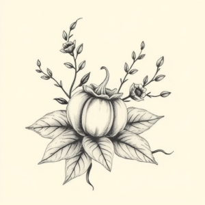 Botanical Halloween Tattoo