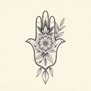 Botanical Hamsa Tattoo