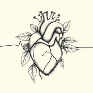 Botanical Heartbeat Tattoo