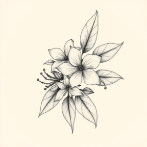 Botanical Honeysuckle Tattoo