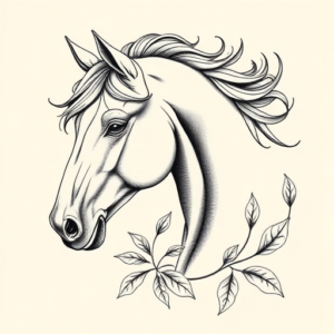 Botanical Horse Tattoo