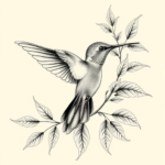 Botanical Hummingbird Tattoo