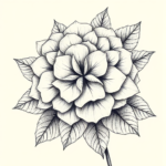 Botanical Hydrangea Tattoo