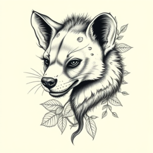 Botanical Hyena Tattoo