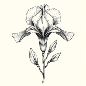 Botanical Iris Tattoo