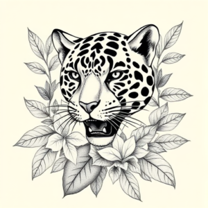 Botanical Jaguar Tattoo
