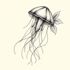 Botanical Jellyfish Tattoo