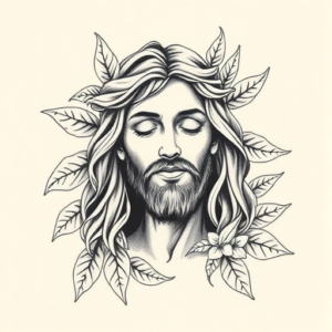 Botanical Jesus Tattoo