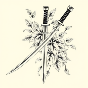 Botanical Katana Tattoo