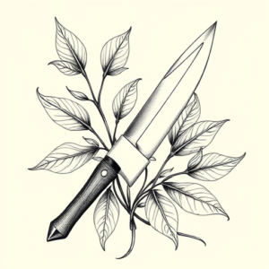 Botanical Knife Tattoo
