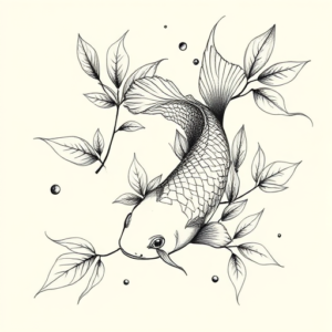 Botanical Koi Tattoo