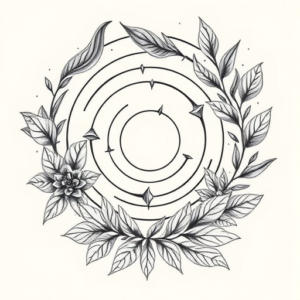 Botanical Labyrinth Tattoo