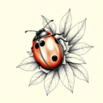 Botanical Ladybug Tattoo