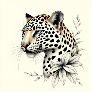 Botanical Leopard Tattoo