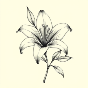 Botanical Lily Tattoo
