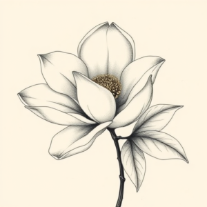 Botanical Magnolia Tattoo