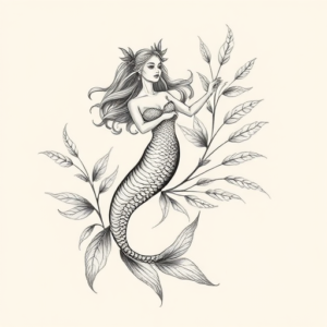 Botanical Mermaid Tattoo