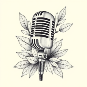 Botanical Microphone Tattoo