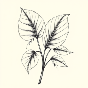 Botanical Monstera Tattoo