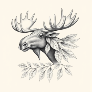 Botanical Moose Tattoo