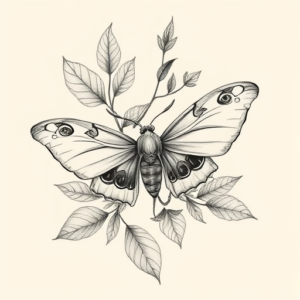 Botanical Mothman Tattoo