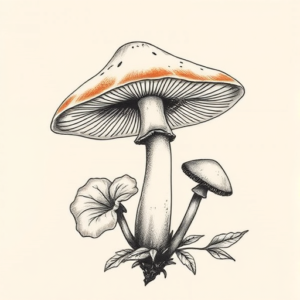 Botanical Mushroom Tattoo