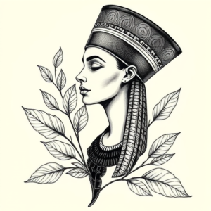 Botanical Nefertiti Tattoo