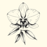 Botanical Orchid Tattoo