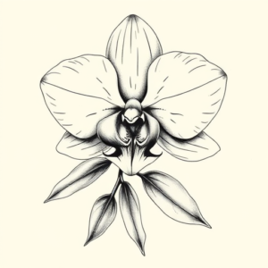 Botanical Orchid Tattoo