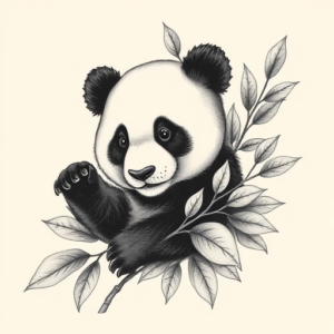 Botanical Panda Tattoo