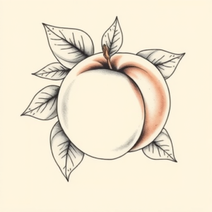 Botanical Peach Tattoo