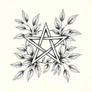 Botanical Pentagram Tattoo